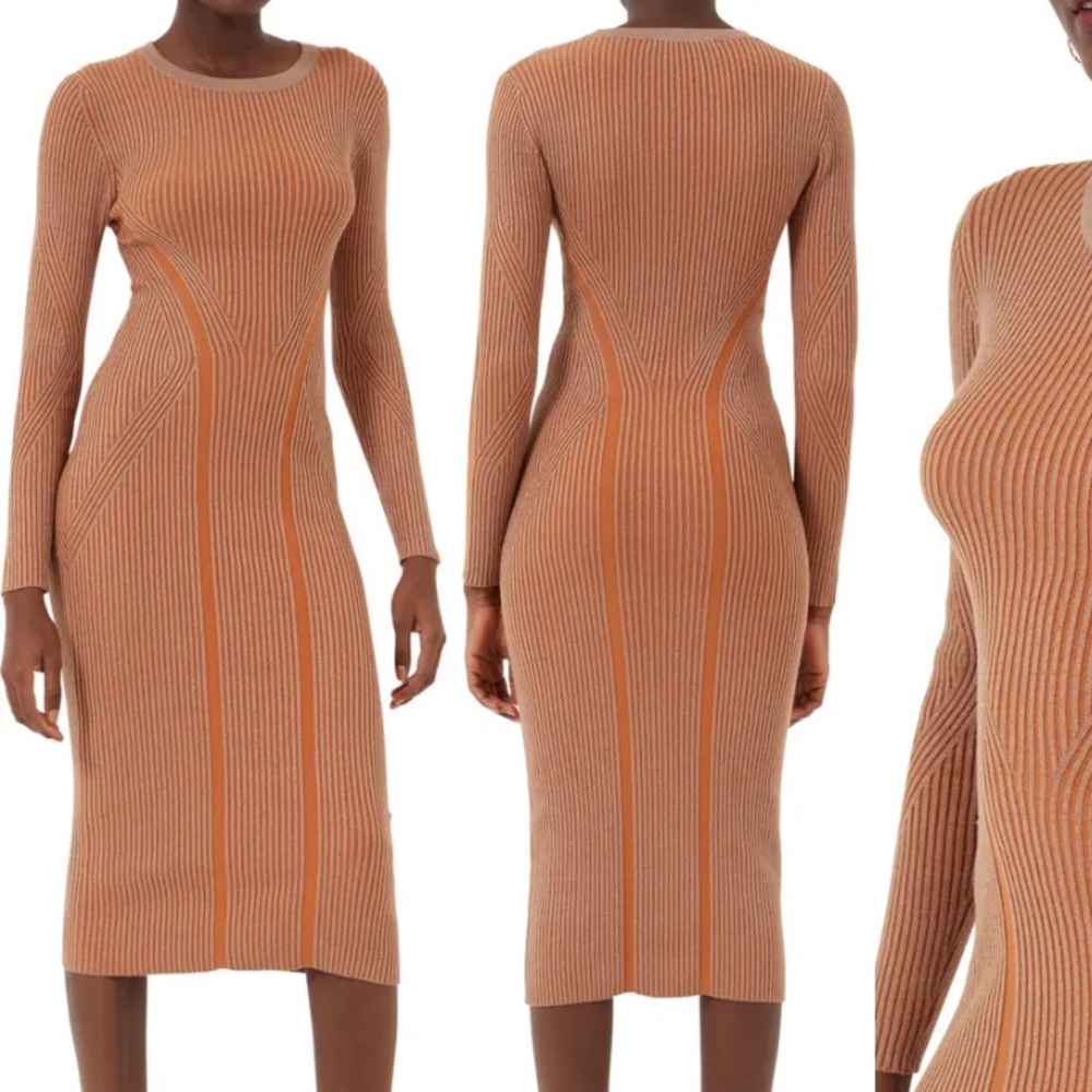 FRENCH CONNECTION Simon-a Ribbed Mock Neck Sweater Dress X-Small